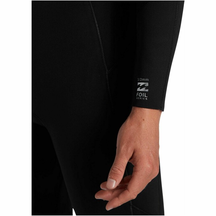 2024 Billabong Mens Foil 4/3mm Chest Zip Wetsuit ABYW100244 - Black